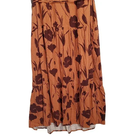 Simply Vera Wang NWT Sz 2X Dress Rayon Linen Tiered Ruffle Skirt Lined Maxi Full - Picture 7 of 16